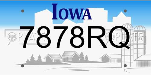 7878RQ Iowa License Plate