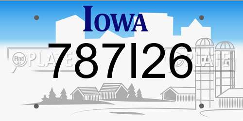 787I26 Iowa License Plate