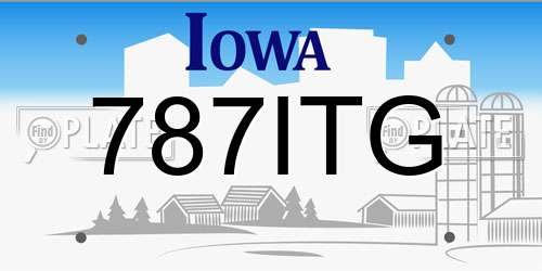 787ITG Iowa License Plate