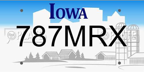 787MRX Iowa License Plate