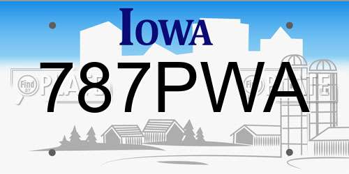 787PWA Iowa License Plate