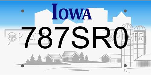 787SR0 Iowa License Plate