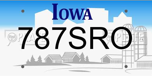 787SRO Iowa License Plate