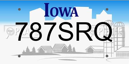 787SRQ Iowa License Plate