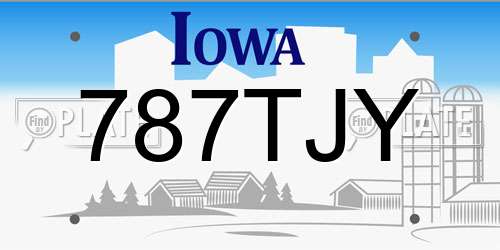 787TJY Iowa License Plate