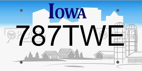 787TWE Iowa License Plate