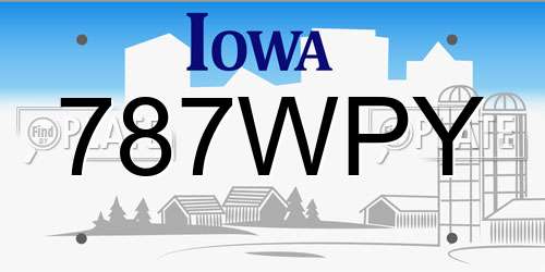 787WPY Iowa License Plate