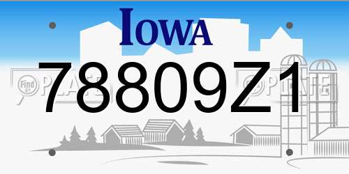 78809Z1 Iowa License Plate