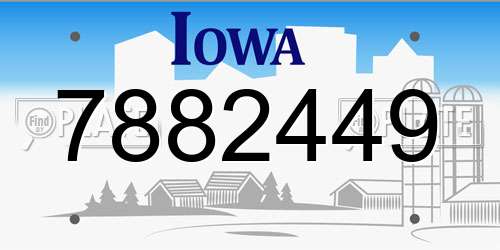 7882449 Iowa License Plate