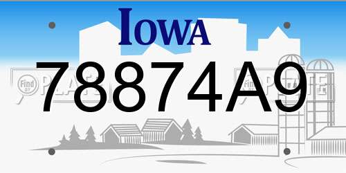 78874A9 Iowa License Plate