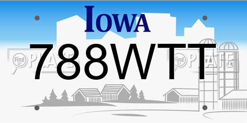 788WTT Iowa License Plate
