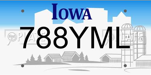 788YML Iowa License Plate