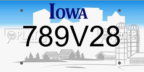789V28 Iowa License Plate
