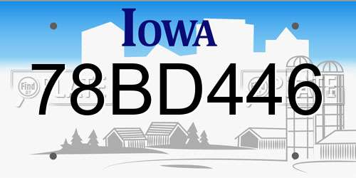 78BD446 Iowa License Plate
