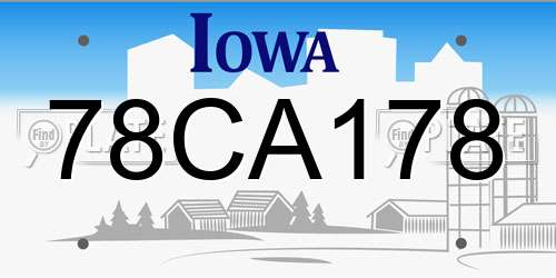 78CA178 Iowa License Plate