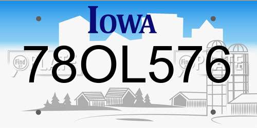 78OL576 Iowa License Plate