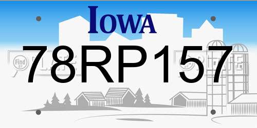 78RP157 Iowa License Plate