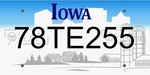 78TE255 Iowa License Plate