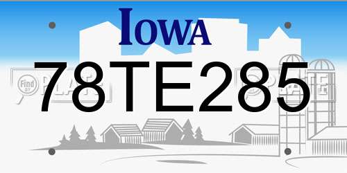 78TE285 Iowa License Plate