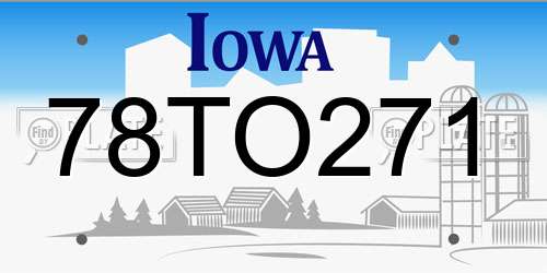 78TO271 Iowa License Plate