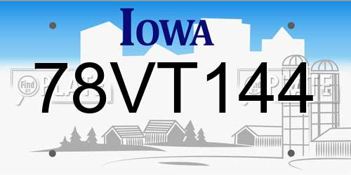 78VT144 Iowa License Plate