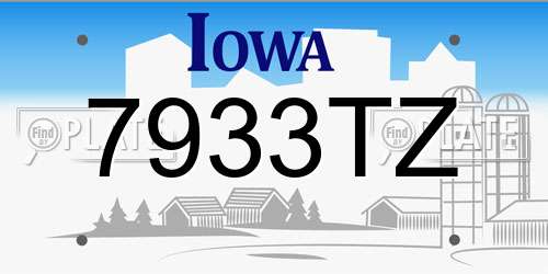 7933TZ Iowa License Plate