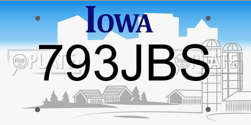 793JBS Iowa License Plate