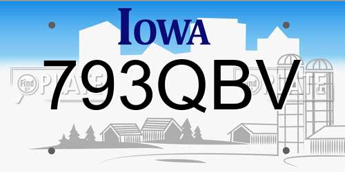 793QBV Iowa License Plate