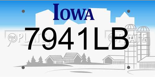 7941LB Iowa License Plate