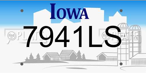 7941LS Iowa License Plate