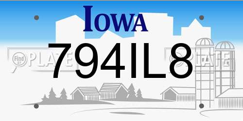 794IL8 Iowa License Plate