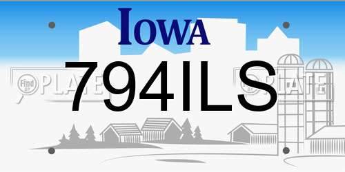 794ILS Iowa License Plate