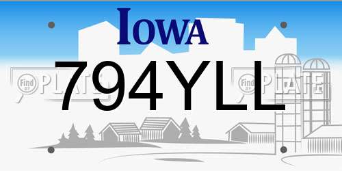 794YLL Iowa License Plate