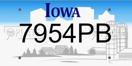 7954PB Iowa License Plate