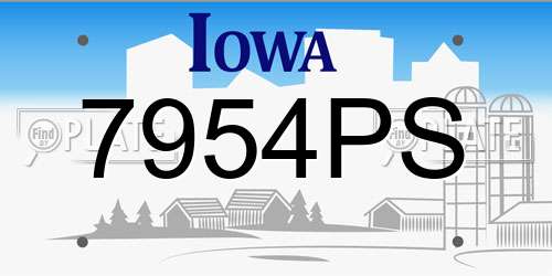7954PS Iowa License Plate