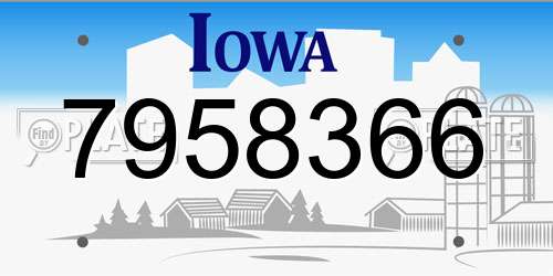 7958366 Iowa License Plate