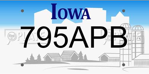 795APB Iowa License Plate