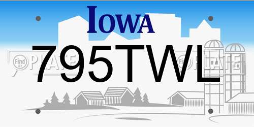 795TWL Iowa License Plate