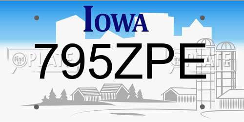 795ZPE Iowa License Plate