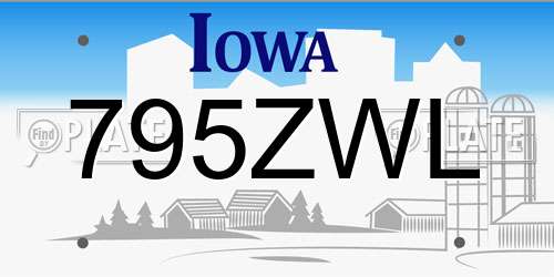 795ZWL Iowa License Plate