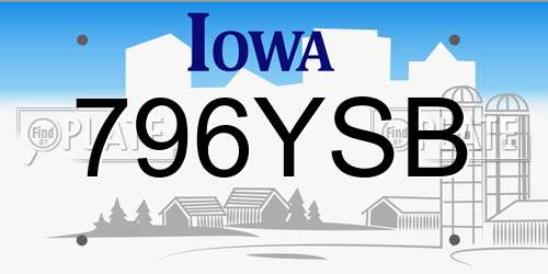 796YSB Iowa License Plate