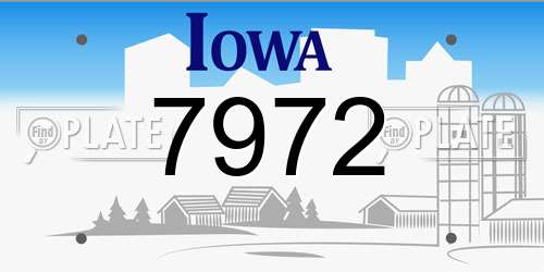 7972 Iowa License Plate