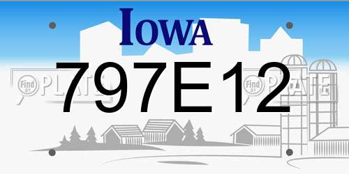 797E12 Iowa License Plate