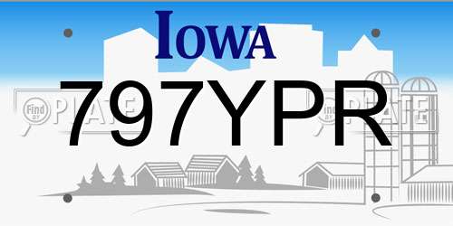 797YPR Iowa License Plate