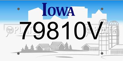 79810V Iowa License Plate