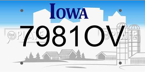 7981OV Iowa License Plate