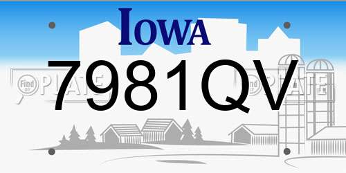 7981QV Iowa License Plate