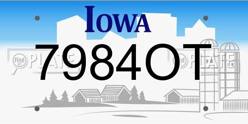 7984OT Iowa License Plate
