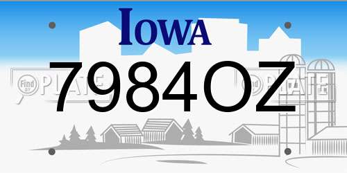 7984OZ Iowa License Plate