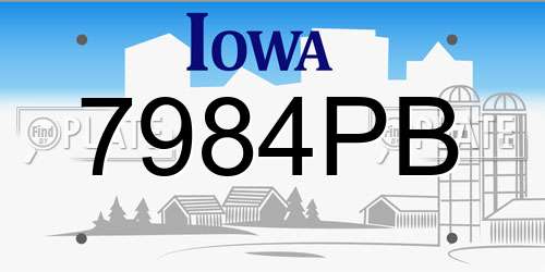 7984PB Iowa License Plate